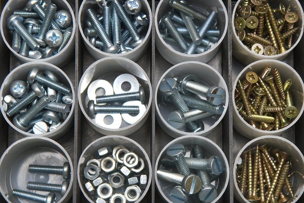 Nuts and bolts in containers