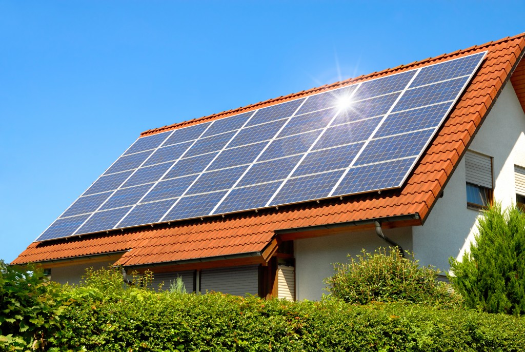 Solar panel on top of roof