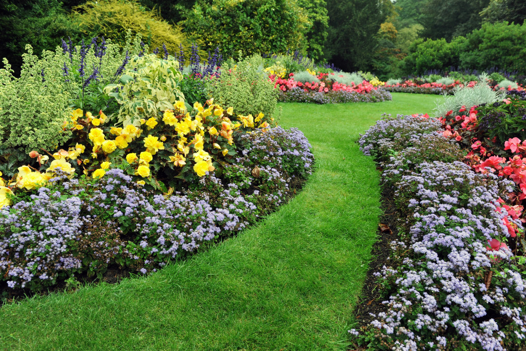 Pathway in an Attractive English Formal Garden